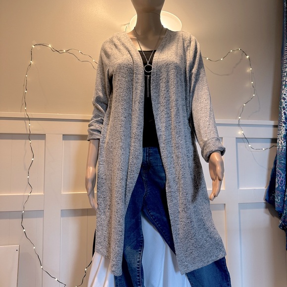 Grey knit open cardigan - Picture 1 of 3
